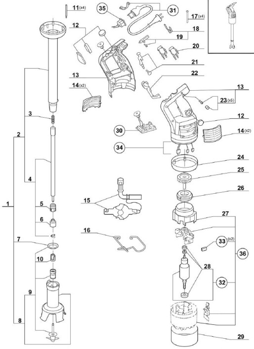 Horeca Parts - Mikser ręczny MP 600 Ultra Stalgast (711600)