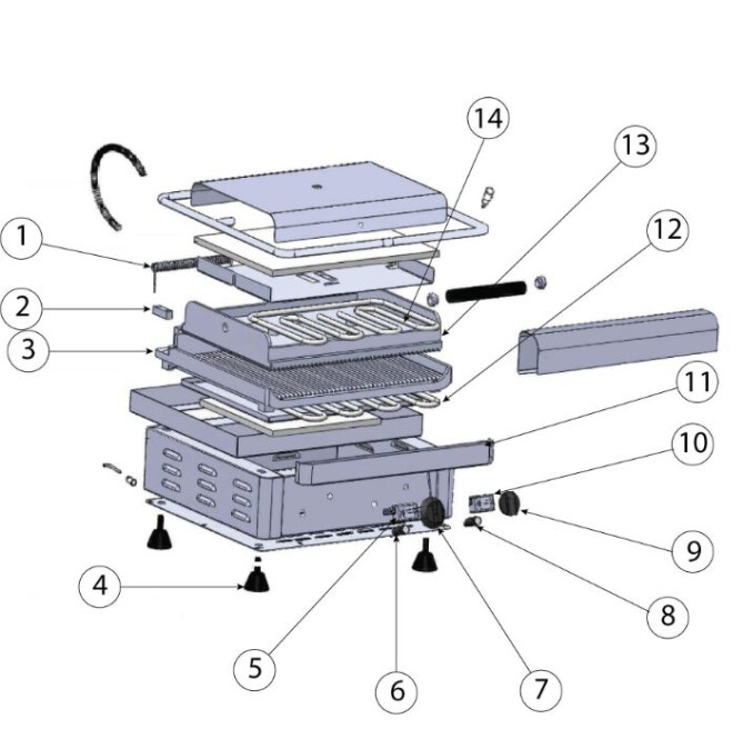 Horeca Parts - Kontaktní gril, Potis, PK 2745, Stalgast 777645