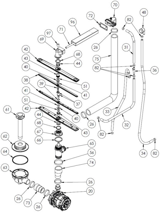 Horeca Parts - Mașină de spălat vase Stalgast 803021