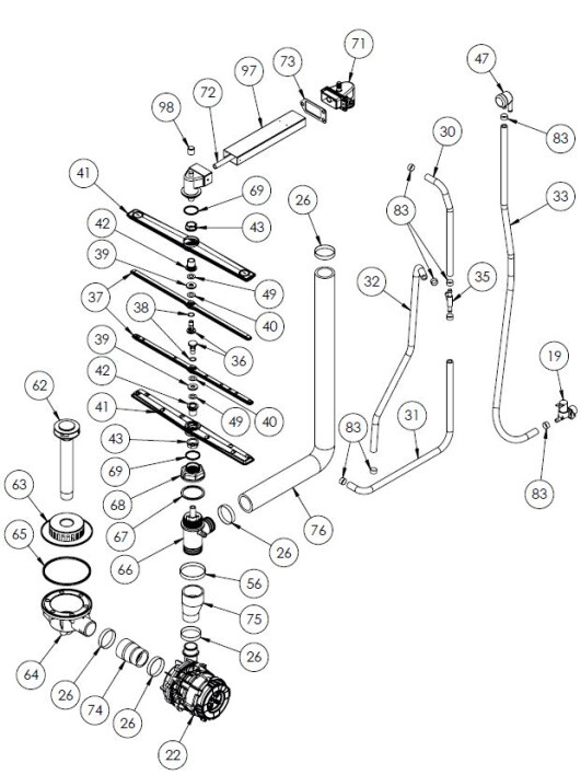 Horeca Parts - Myčka nádobí - varný stroj Stalgast 803035