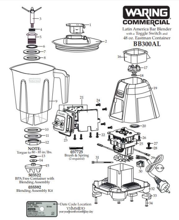 Horeca Parts - Blender comercial Waring BB300AL