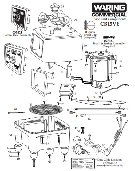 Horeca Parts - Blender Waring Commercial CB15VE