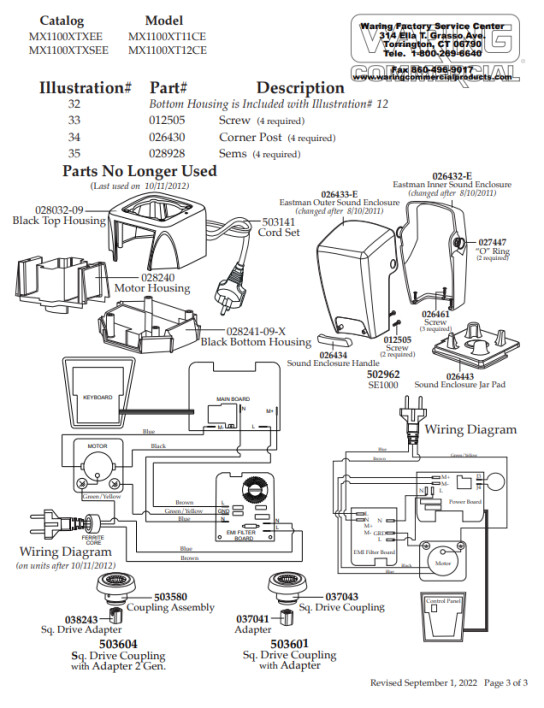 Horeca Parts - Mixér Waring Commercial MX1100XTXEE