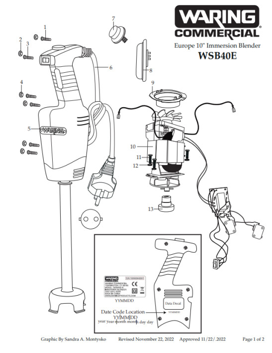 Horeca Parts - Waring Komerční mixér WSB40E