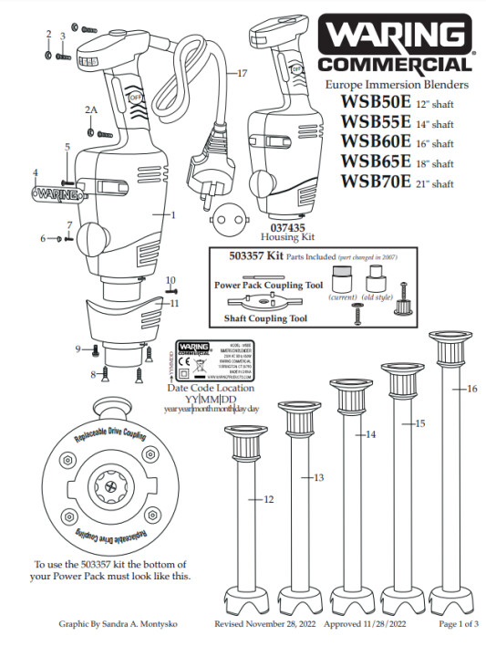 Horeca Parts - Waring Komerční mixér WSB50E