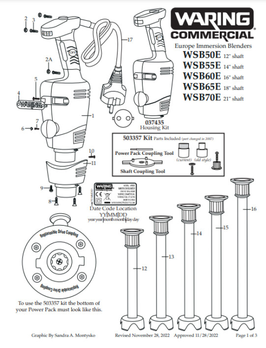 Horeca Parts - Mikser Waring Commercial WSB55E