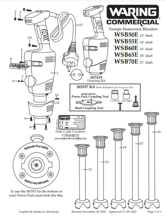 Horeca Parts - Mikser Waring Commercial WSB60E