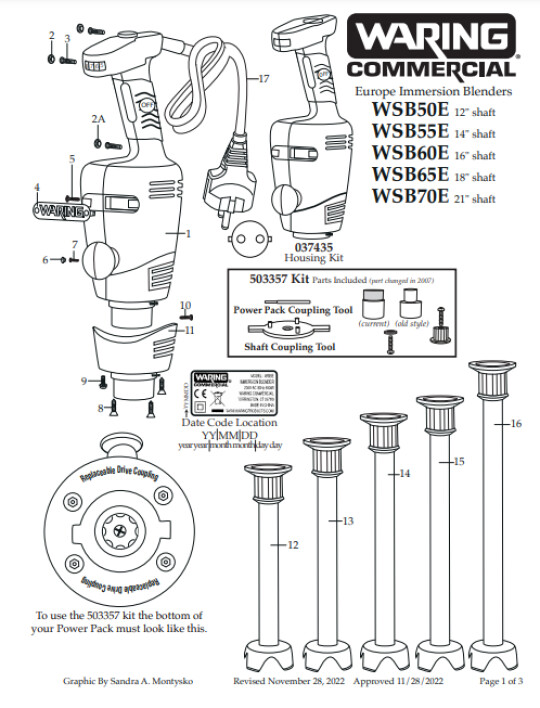 Horeca Parts - Waring Komerční mixér WSB65E