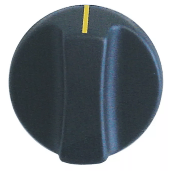 Horeca Parts - Knoflík přepínače se značkou nula, Ø 50 mm, uchycení 8×7 mm, černý – Plynová grilovací deska Roller Grill (3241510)