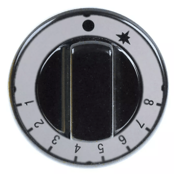 Horeca Parts - Buton termostat gaz 1-8 ø 70 mm montaj 8x6,5 mm negru