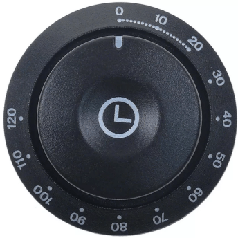 Horeca Parts - Pokrętło czas 120min + stałe włączenie wałek ø 41mm wałek ø 8x4,6mm płaski górny czarny