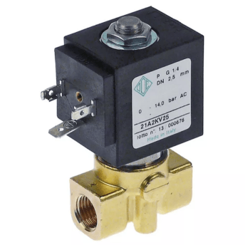 Horeca Parts - Solenoidový ventil mosazný 2-cestný 230VAC, délka 40mm vstup 1/4„ IT výstup 1/4“ IT (1120376)