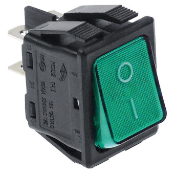 Horeca Parts - Green 250V 16A rocker switch (mounting dimension 30x22mm)