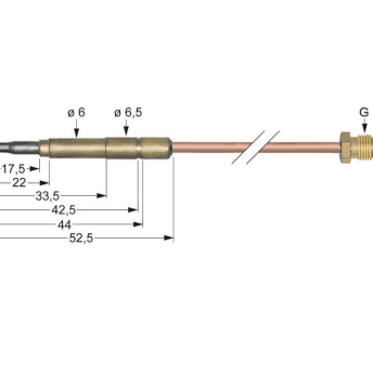 Horeca Parts - Thermocouple M8x1 length 850mm connection to burner diameter 6mm(6.5mm)