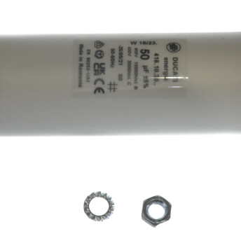 Horeca Parts - 50µF 450V 50/60Hz Betriebskondensator ⌀45mm x 116mm, doppelt, Kunststoff, universal