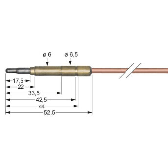 Horeca Parts - Termocuplu M9x1 lungime 1500mm conexiune arzător Ø 6mm(6.5mm)