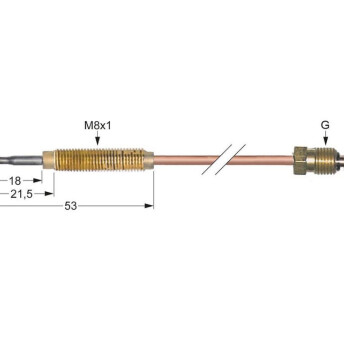 Horeca Parts - termocuplu M8x1 lungime 850mm conexiune arzător M8x1