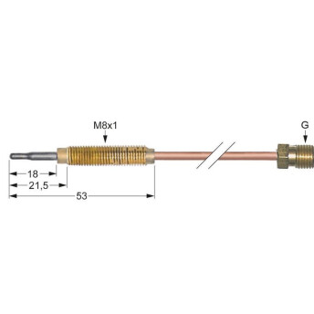 Horeca Parts - Termočlánek M8x1 L 220mm M8x1 hliníkový hrot