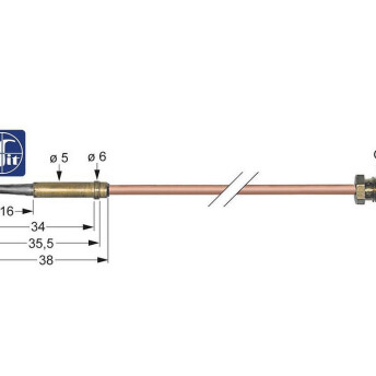 Horeca Parts - Termočlánek M8x1 délka 600mm průměr připojení hořáku 5mm