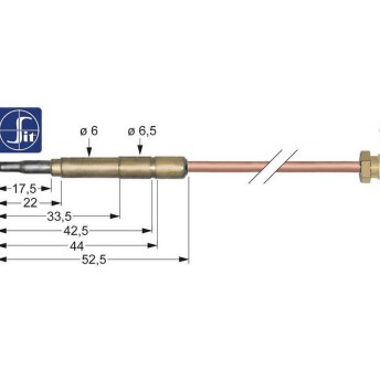 Horeca Parts - Thermoelement M9x1 Länge 750mm Brenneranschluss Durchmesser 6mm(6.5mm)