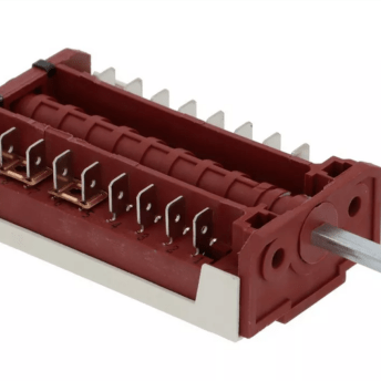 Horeca Parts - 3-position switch sequence 0-1-2 16A 8NO 6x4.6mm mounting length 33mm male 6.3mm plastic (347655)