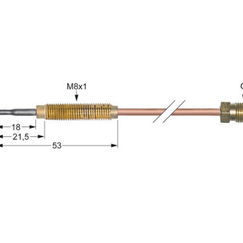 Horeca Parts - Thermocouple M8x1 length 1000mm connection to burner M8x1