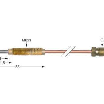 Horeca Parts - Termočlánek M8x1. délka 1500mm připojení k hořáku M8x1.