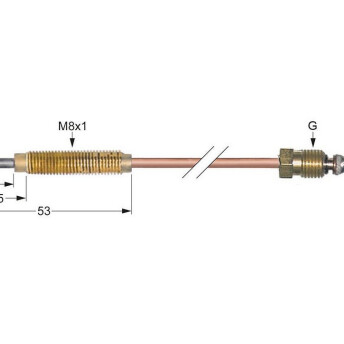 Horeca Parts - Termočlánek M9x1 délka 600 mm připojení k hořáku M8x1