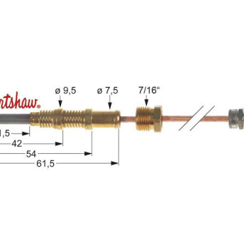 Horeca Parts - Thermoelement asa 11/32 Länge 915mm Brenneranschluss 7/16“