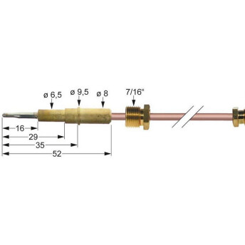 Horeca Parts - Thermoelement asa 11/32 Länge 1200mm Brenneranschluss 7/16“