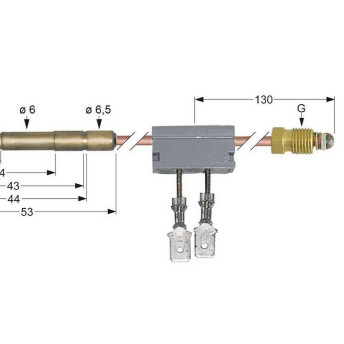 Horeca Parts - Thermocouple with interrupter M9x1 length 600mm connection to burner diameter 6mm(6.5mm)