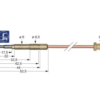 Horeca Parts - Termocuplu m8x1 lungime 750mm diametru conexiune arzător 6mm(6.5mm)