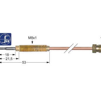 Horeca Parts - Termočlánek m9x1 délka 1000mm připojení hořáku m8x1