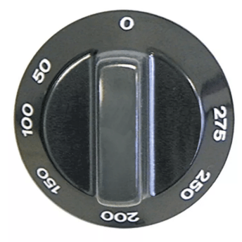 Horeca Parts - Thermostat knob max. temp. 275°C 50-275°C dia. 59mm fitting 6x4.6mm black