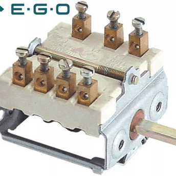 Horeca Parts - Cam switch 4 position sequence 0-1-0-2 32A 4NO 1CO 6x4.6mm mounting length 23mm ceramic