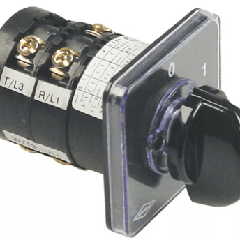 Horeca Parts - Przełącznik obrotowy krzywkowy 2 pozycyjny 0-1 3-biegunowy typ CA0120003 380V 12A 5x5mm