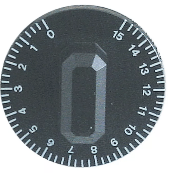 Horeca Parts - Zifferblatt 15min Durchmesser 44mm Halterung 5x3.5mm schwarz - Lotus