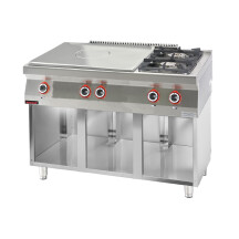 Horeca Parts - Gas range with a heating plate kromet- 700.KG-2 / I-800.S