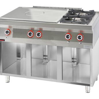 Horeca Parts - Gas range with a heating plate kromet- 700.KG-2 / I-800.S