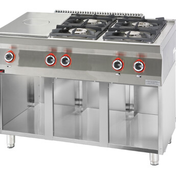 Horeca Parts - Gas range with a heating plate KROMET-700.KG-4 / I-400.S