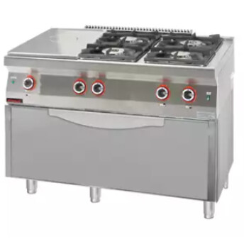 Horeca Parts - Gas range with a heating plate - electric oven Kromet - 700.KG-4 / I-400 / PE-3