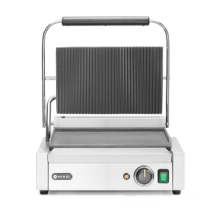 Horeca Parts - Panini contact grill, HENDI, fluted top, smooth bottom, 230V/2200W, 430x370x(H)210mm