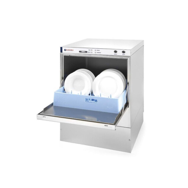 Horeca Parts - Zmywarka do naczyń 50x50, 400V, manualna, z dozownikiem detergentu i pompą spustową Hendi 233054 (Vergina 50)