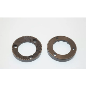Horeca Parts - Pair of right-hand millstones, outer diameter 49 mm, inner diameter 29.5 mm, height 7.5 mm, 3 mounting holes, weight 0.100 kg - Macine Keber