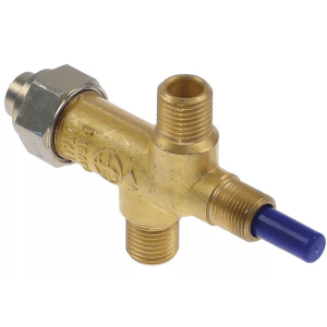 Horeca Parts - Zawór bezpieczeństwa mocowanie przednie M12x1 zakres ciśnienia 50mbar wlot gazu 1/4" (rurka ø 8mm) - Ekspres do kawy Brasilia (3523002)