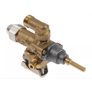 Horeca Parts - Zawór gazowy z wyjściem rurowym wlot gazu M15x1 rurka ø 10mm dł. osi/wału 34/15mm (5234188)