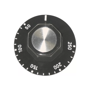 Horeca Parts - Pokrętło termostatu temp. max 250°C 50-250°C śr. 50mm mocowanie 6x4,6mm czarne - Grill kontaktowy Kromet (2110628)