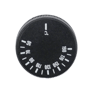 Horeca Parts - Pokrętło termostatu temp. max 190°C 50-190°C śr. 43mm mocowanie 6x4,6mm czarne (5079009)