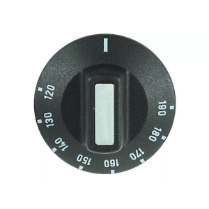 Horeca Parts - Pokrętło termostatu temp. max 190°C 120-190°C śr. 50mm mocowanie 6x4,6mm czarne (5158924)