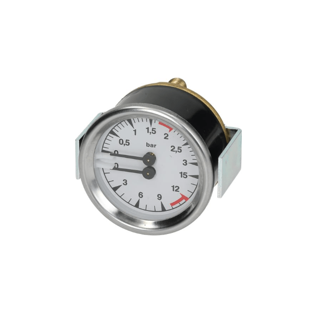 Horeca Parts - Manometr z podłączeniem z tyłu, gwint 1/8", ø 63 mm, podwójna skala, zakres ciśnienia 0–3 / 0–15 bar - Ekspres do kawy Bezzera (1245555)
